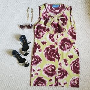 Vera Wang lime green floral dress